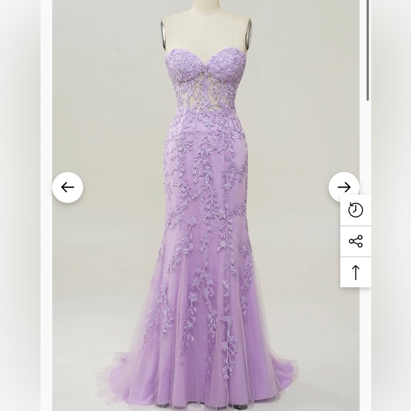 Jada Embellished Corset Maxi Gown (Lavender)